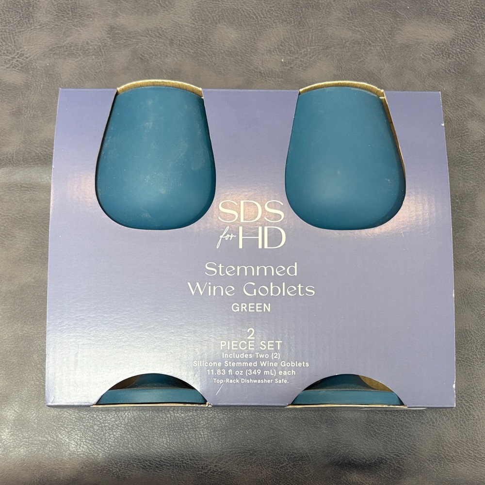 Blue Stemmed Wine Goblets